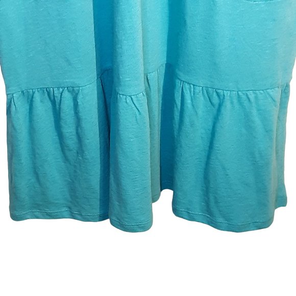 "Flounced-Hem Double V-neck Knit Dress" - Picture 5 of 8